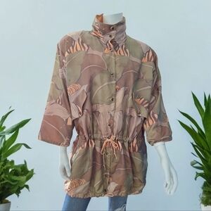 DIXX vintage safari style jacket with tiger print 3/4 sleeve coat